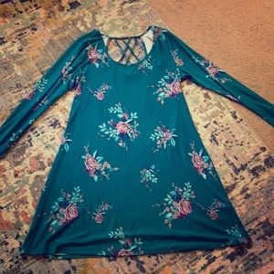 Teal floral Mudd dress
